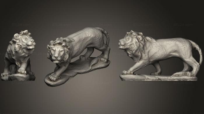 Figurines lions tigers sphinxes (Lion On A Rock, STKL_0296) 3D models for cnc